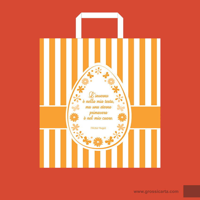 Borsa in carta ''Aforismi'' righe arancio 