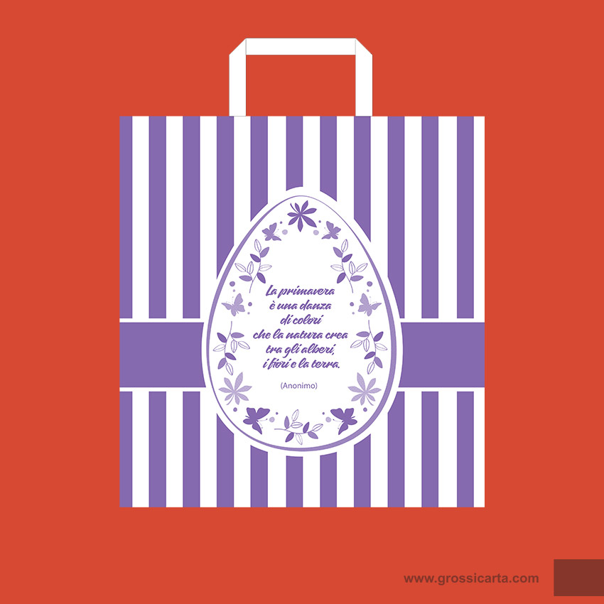 Borsa in carta ''Aforismi'' righe lavanda