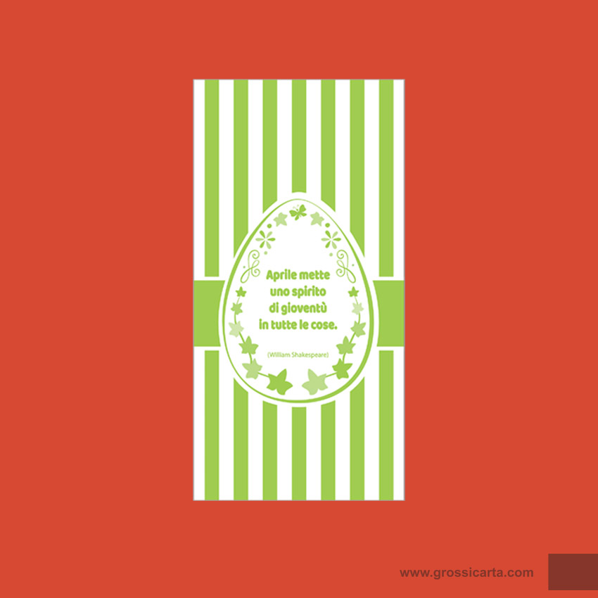 Sacchetti carta ''Aforismi'' righe verde chiaro