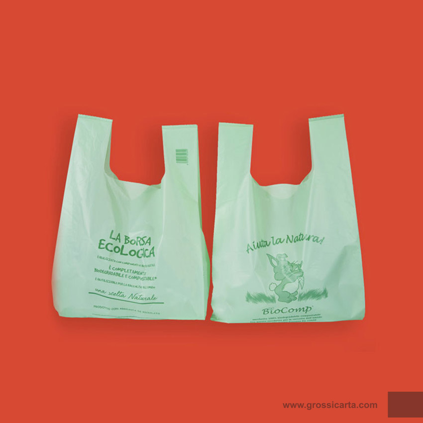 Shopper bio verdi - Prodotto con aggiunta di riciclato