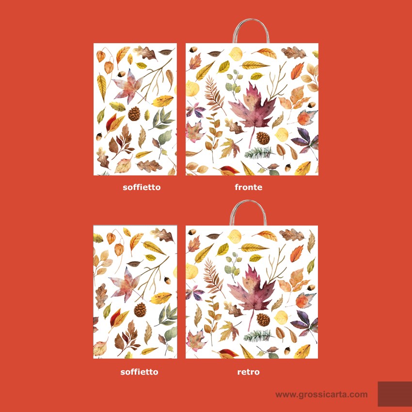 Shopper carta Japa manico ritorto stampa ''Autunno''