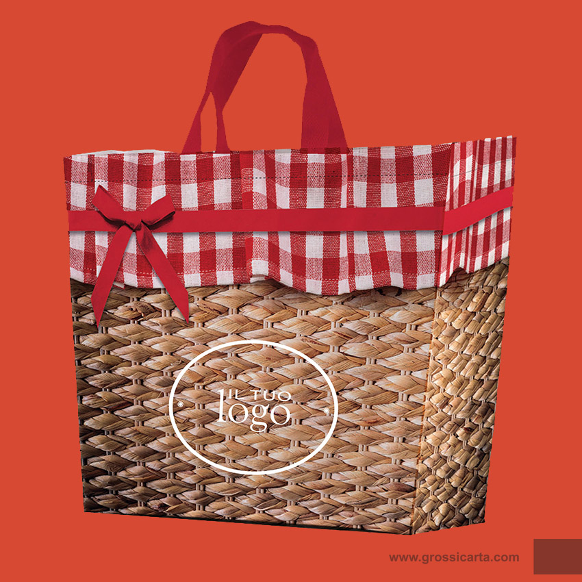 Shopper PPW ''cesto vimini'' personalizzabile con logo e cornice