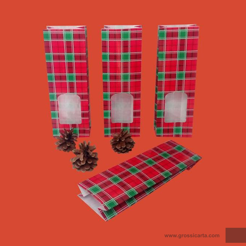 Sacchetti f.do quadro stampa Tartan con finestre gr 80 f.to 100+60x300 pz/cf 500