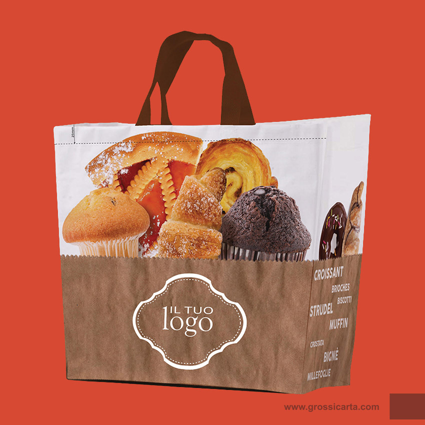 Shopper PPW ''pane & dolci'' personalizzabile con logo e cornice