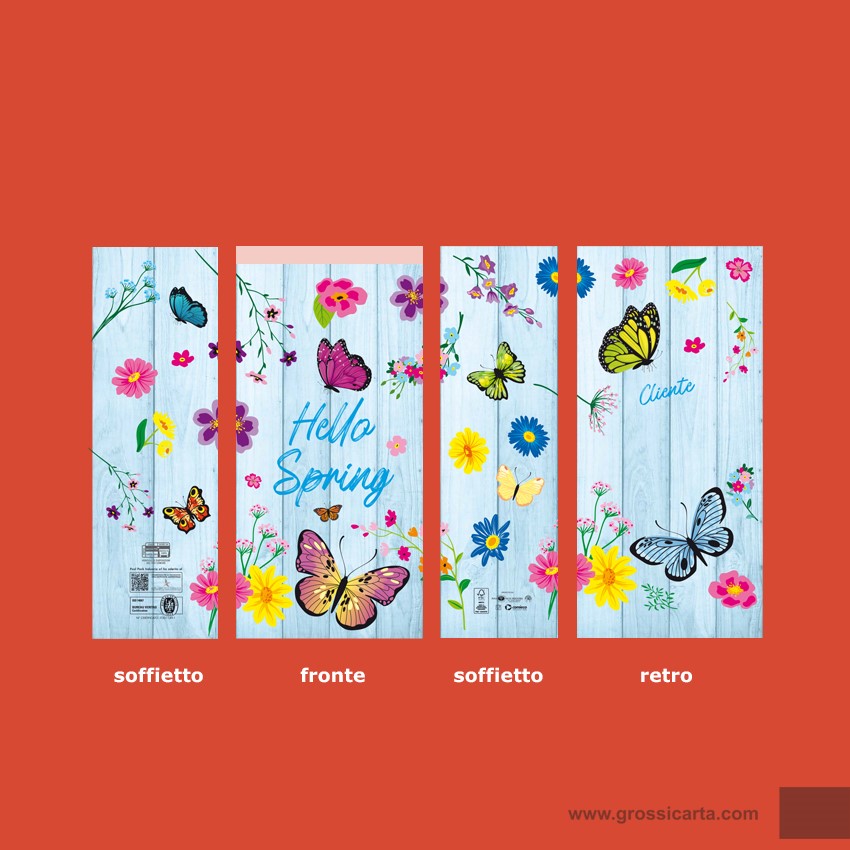 Sacchetti carta stampa ''Hello Spring'' - f.to 20x40