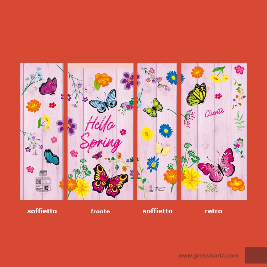 Sacchetti carta stampa ''Hello Spring'' - f.to 25x50