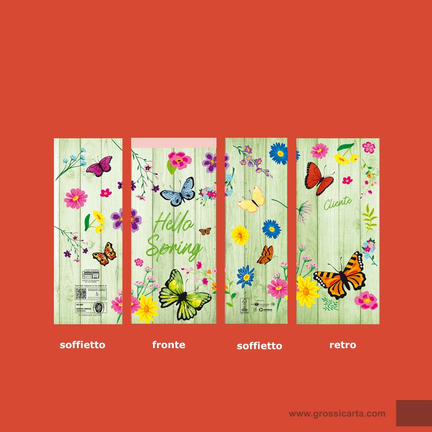 Sacchetti carta stampa ''Hello Spring'' - f.to 15x30