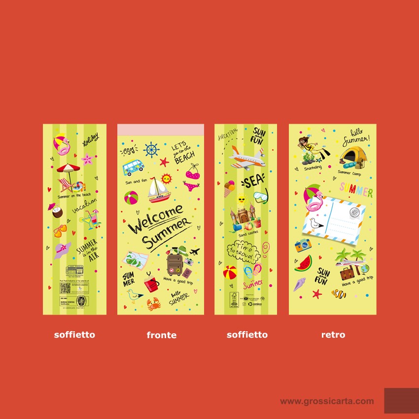 Sacchetti carta stampa ''Summer Time'' - f.to 15x30
