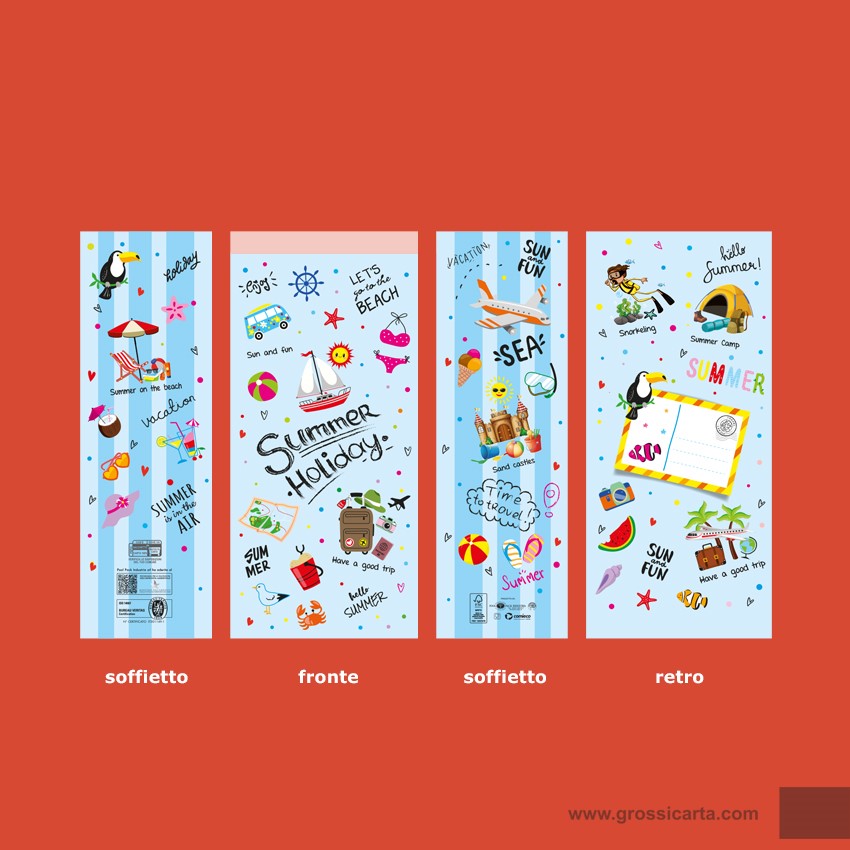 Sacchetti carta stampa ''Summer Time'' - f.to 17x35