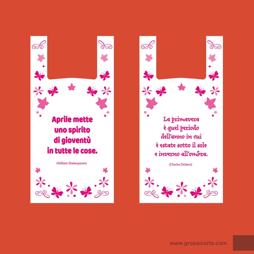 Shopper bio ''Aforismi'' rosa