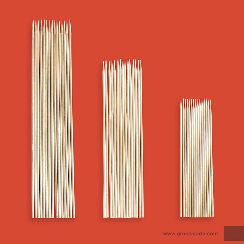 MAQA 100 pz stecchini per spiedini bamboo biodegradabili sterilizzati spiedini legno con ricciolo annodato per aperitivo 12 cm 