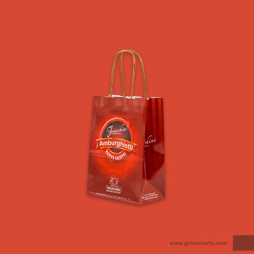 Borsa piccola in carta japa, linea con stampa personalizzata - Franchini