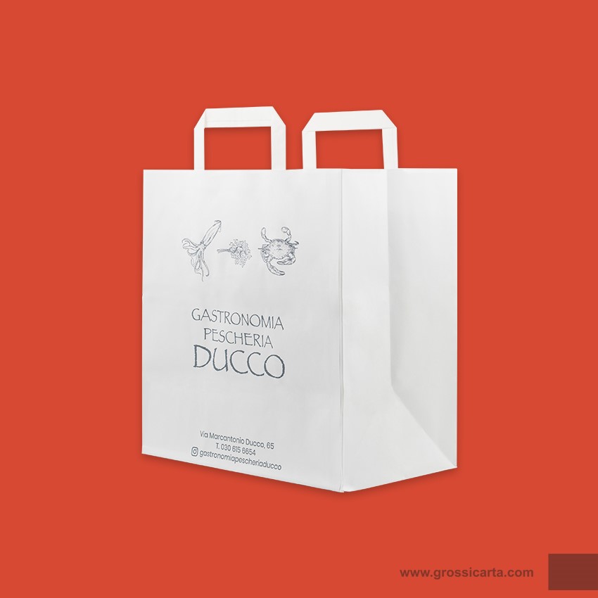 Shopper mod. japa in kraft bianco Certificata FSC® stampa 