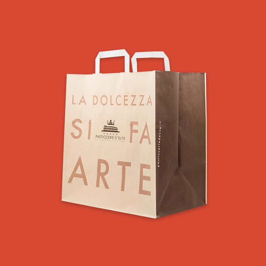 Shopper mod. japa in kraft bianco Certificata FSC® stampa 
