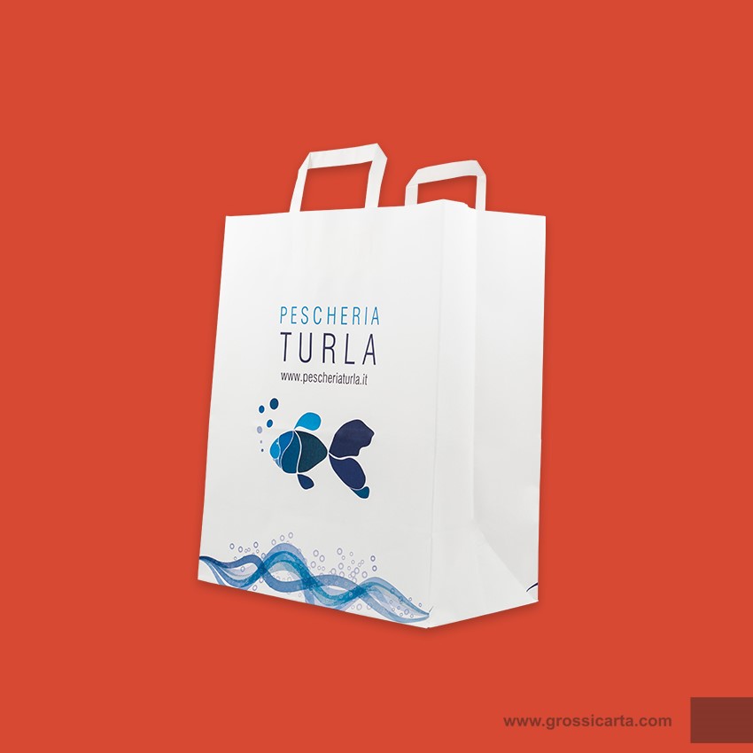  Shopper mod. japa in kraft bianco Certificata FSC® stampa 