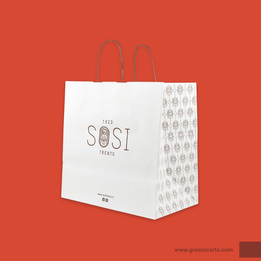 Shopper mod. japa in kraft bianco Certificata FSC® stampa 
