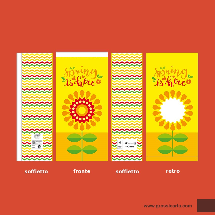 Sacchetti carta stampa ''Spring is here'' - f.to 25x50