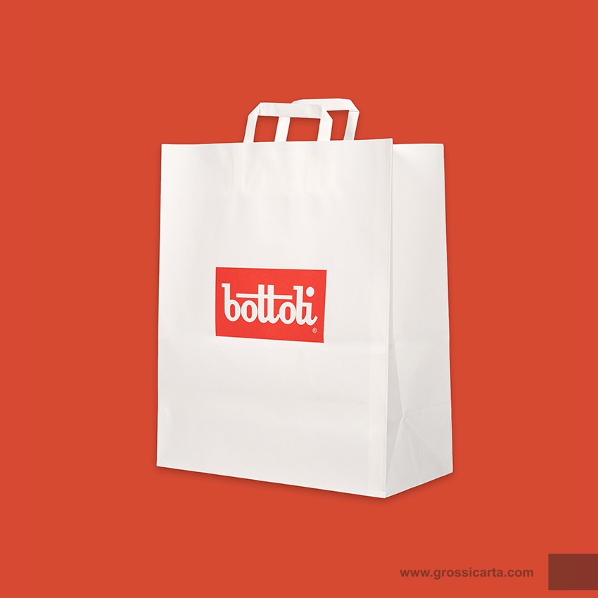 Shopper mod. japa in kraft bianco Certificata FSC® stampa 