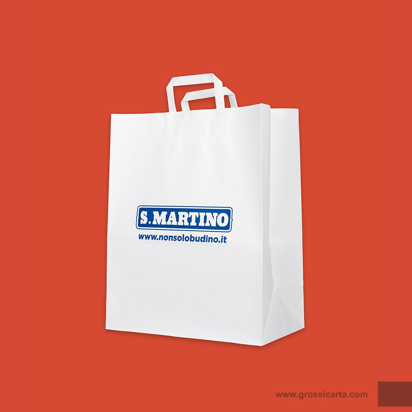 Shopper mod. japa in kraft bianco Certificata FSC® stampa 