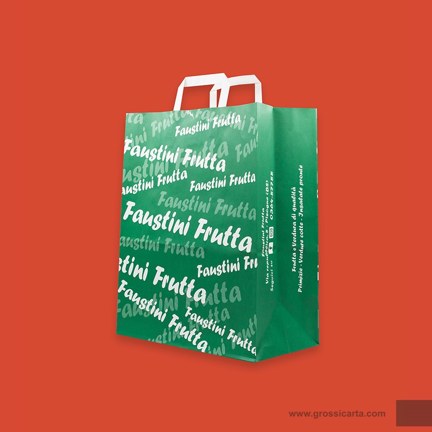 Shopper mod. japa in kraft bianco Certificata FSC® stampa 