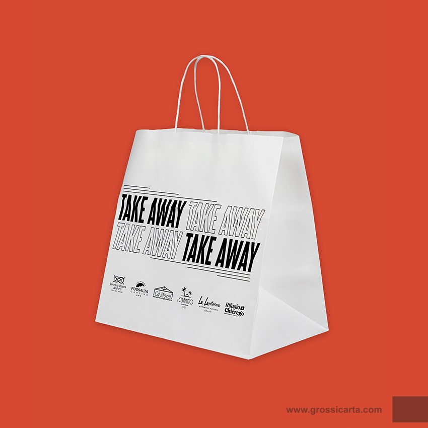 Shopper mod. japa in kraft bianco Certificata FSC® stampa 
