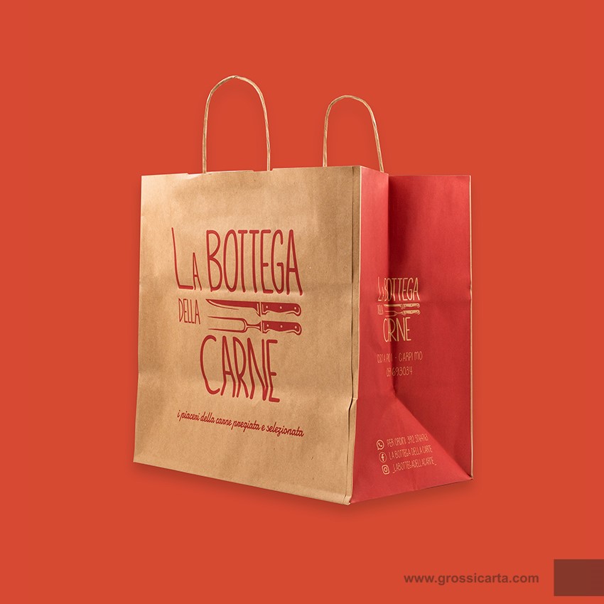 Shopper mod. japa in kraft avana Certificata FSC® stampa 