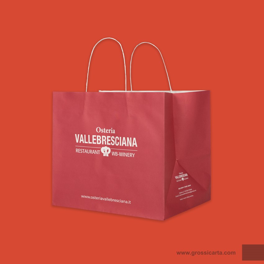 Shopper mod. japa in kraft bianco Certificata FSC® stampa 