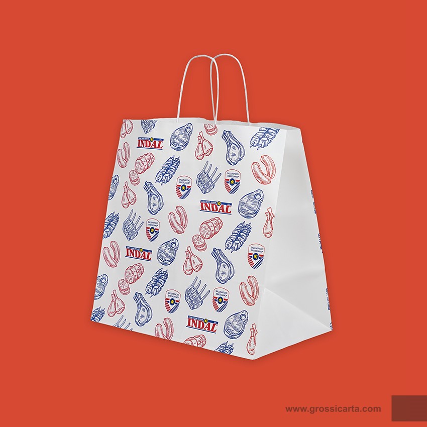 Shopper mod. japa in kraft bianco Certificata FSC® stampa 