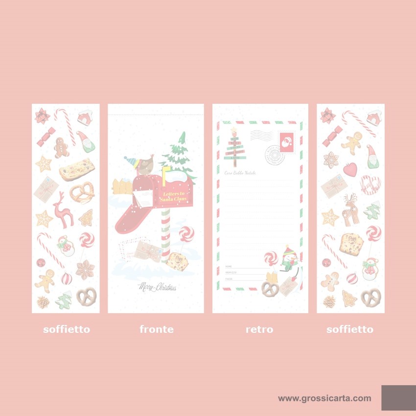 Sacchetto in carta Kraft bianco ''Babbo Natale'' - f.to 17x35 cm - <b>SOLD OUT</b>