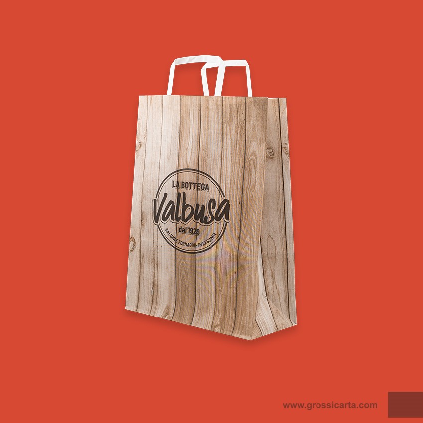 Shopper con manici piatti stampa personalizzata - La bottega Valbusa