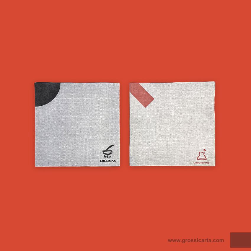Tovaglioli di carta con stampa personalizzata - La Cucina e Labotatorio