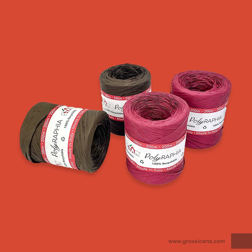 Nastro polyrahia bordeaux e marrone