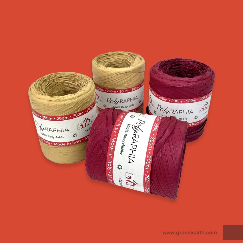 Nastro polyrahia bordeaux e marrone chiaro
