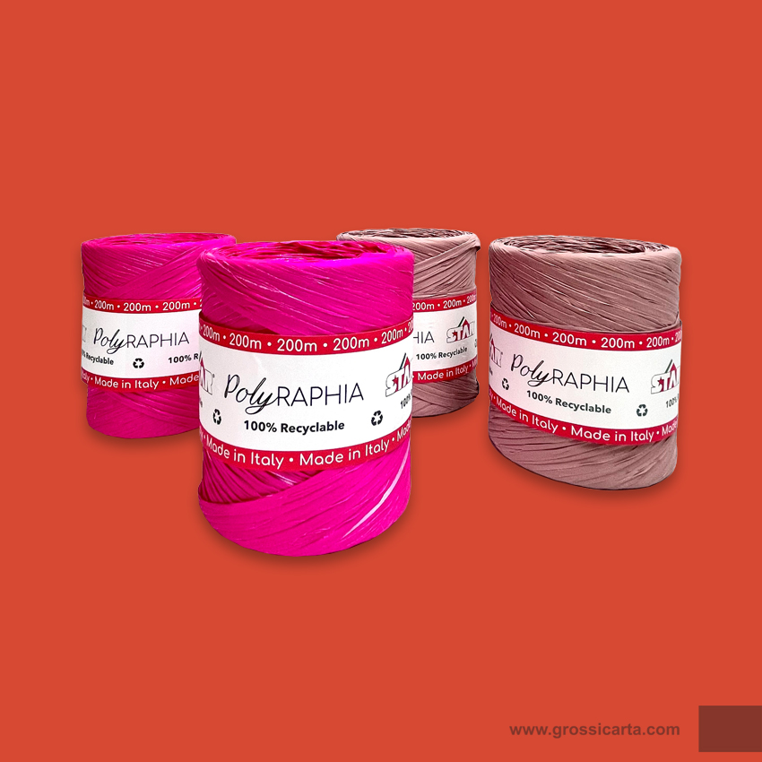 Nastro polyrahia fucsia e rosa antico