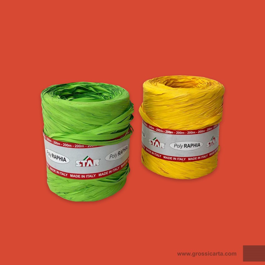 Nastro poly raphia giallo / verde