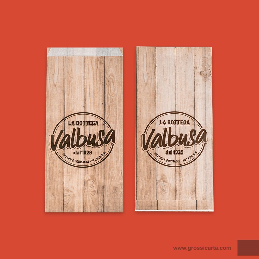 Sacchetto pane kraft bianco cliente ''Valbusa'' Certificato FSC®